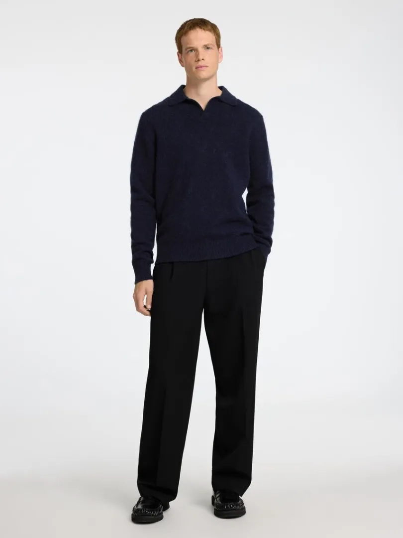 strikket_polo_1-2.webp Poloer>SELECTED STRIKKET POLO Blue