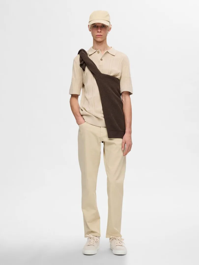strikket_polo_1-4.webp Poloer | Strik>SELECTED STRIKKET POLO Beige