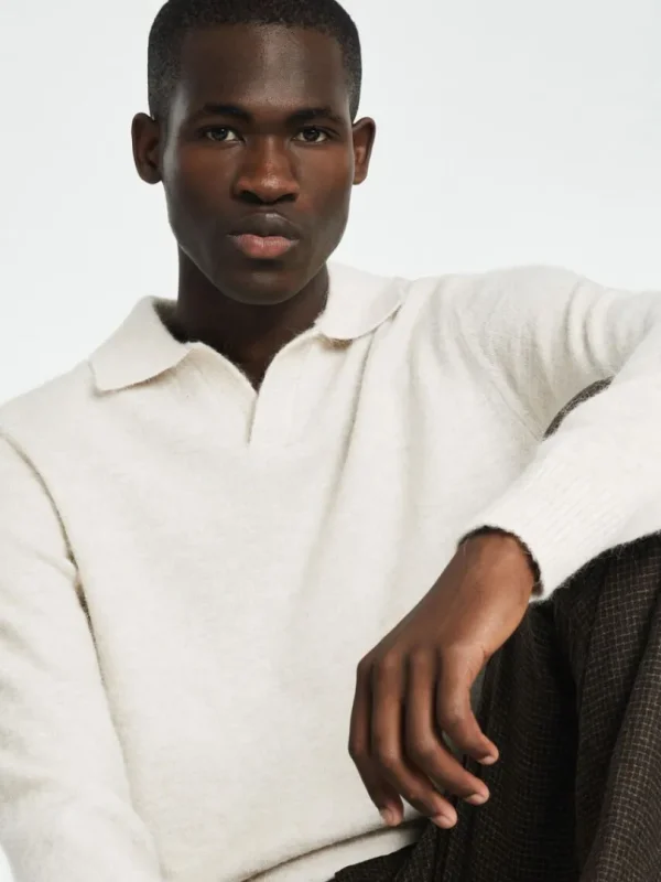 Poloer>SELECTED STRIKKET POLO Beige