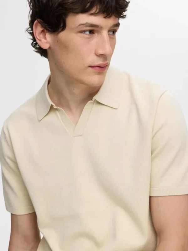 Poloer | Strik>SELECTED STRIKKET POLO Beige