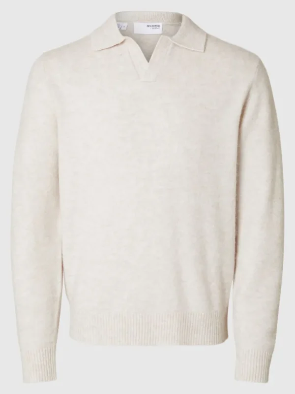Poloer>SELECTED STRIKKET POLO Beige