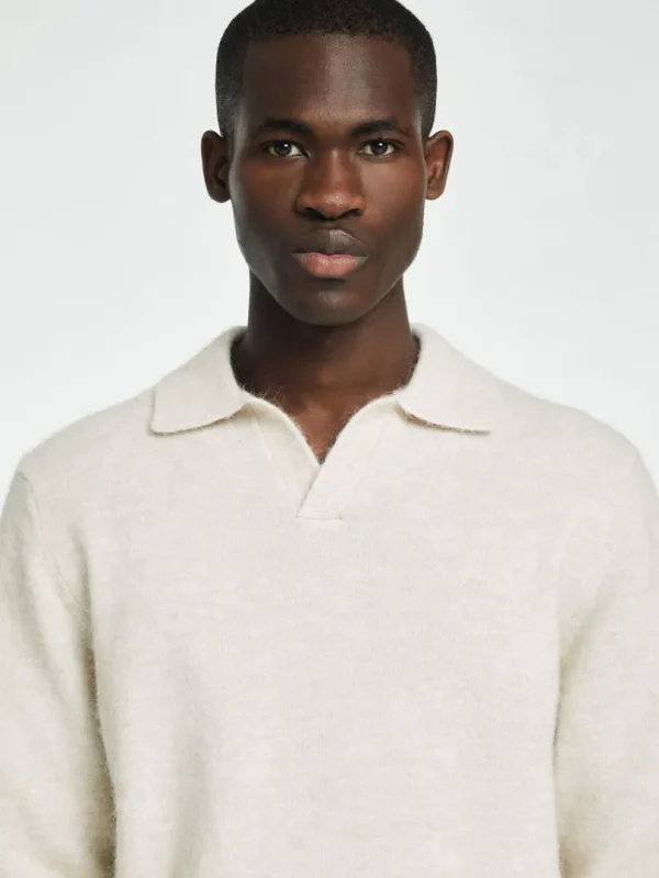 Poloer>SELECTED STRIKKET POLO Beige