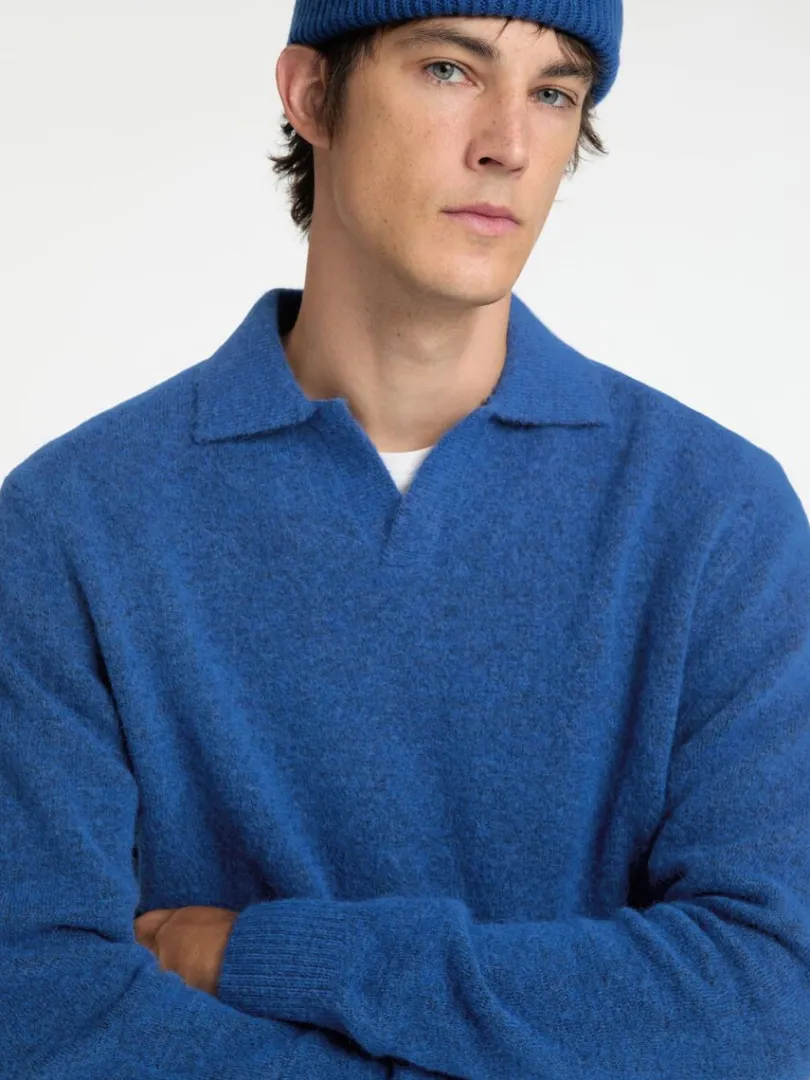 strikket_polo_4-3.webp Poloer>SELECTED STRIKKET POLO Blue