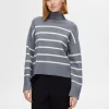 Strik>SELECTED STRIKKET RULLEKRAVE Grey