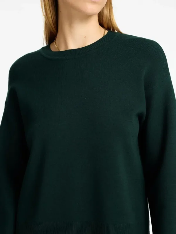 Strik>SELECTED STRIKKET SWEATER MED RUND HALS Green