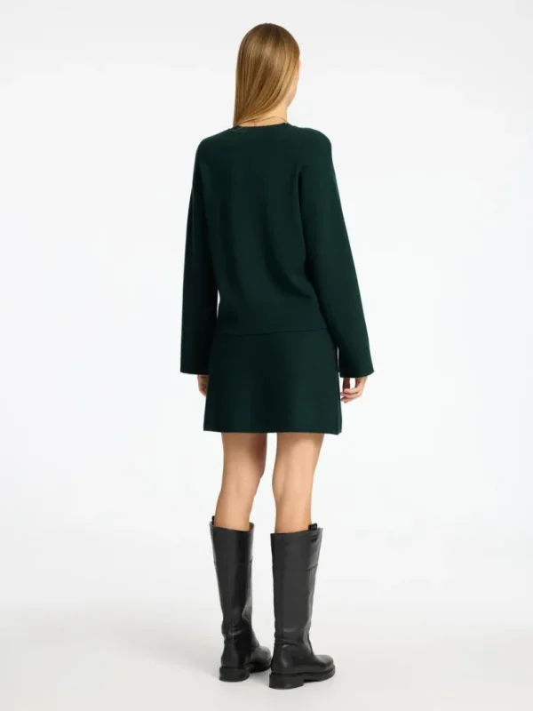 Strik>SELECTED STRIKKET SWEATER MED RUND HALS Green
