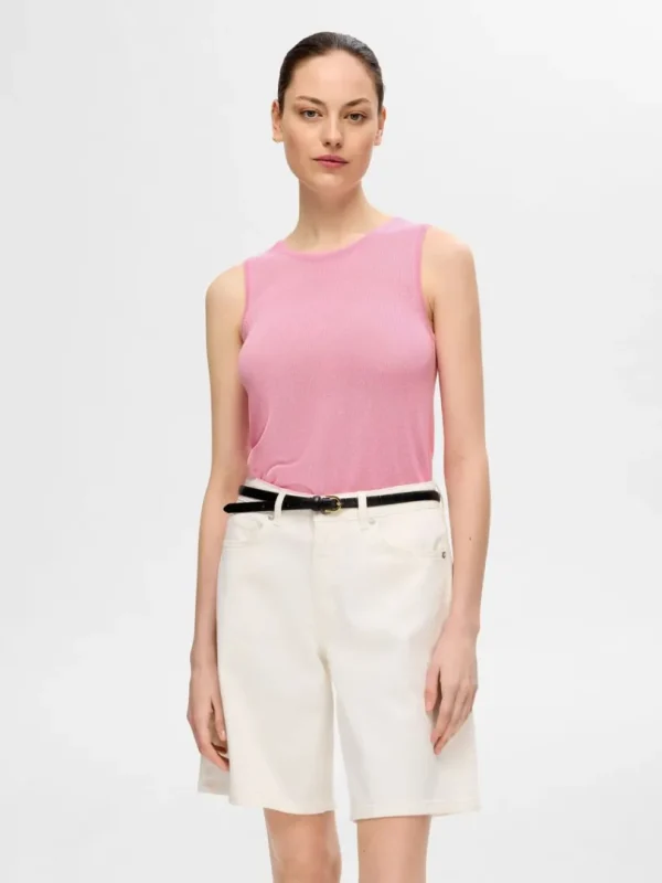 Toppe Og Bluser | Strik>SELECTED STRIKKET TANKTOP Pink