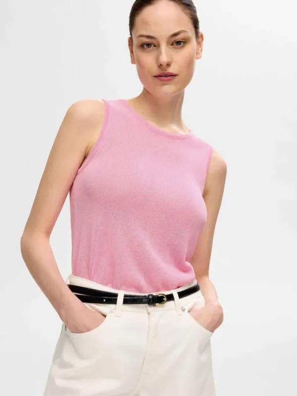Toppe Og Bluser | Strik>SELECTED STRIKKET TANKTOP Pink