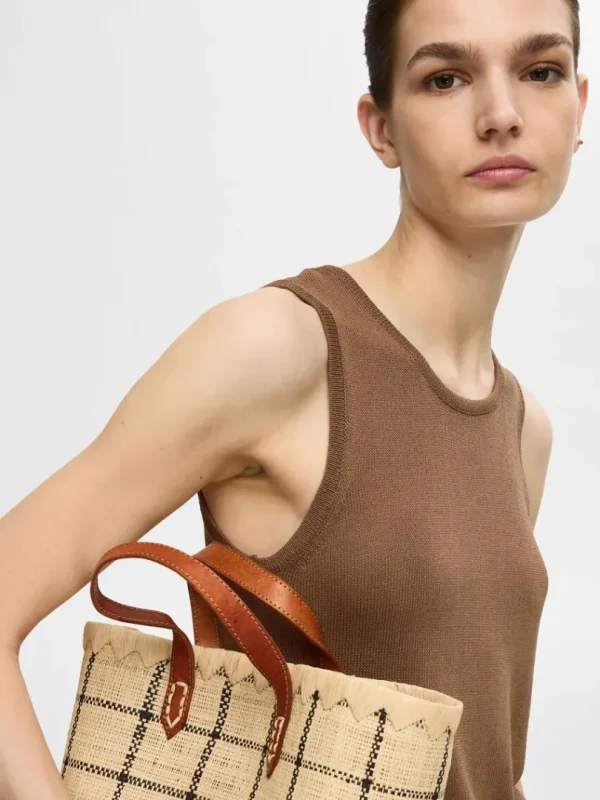 Toppe Og Bluser | Strik>SELECTED STRIKKET TANKTOP Brown