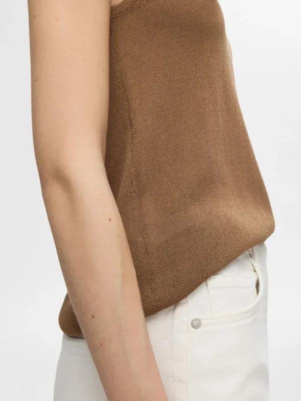 Toppe Og Bluser | Strik>SELECTED STRIKKET TANKTOP Brown