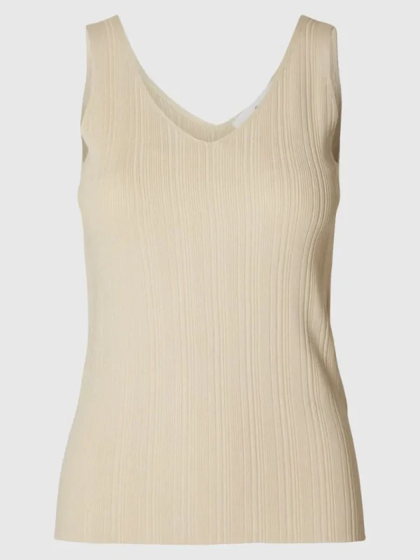 Toppe Og Bluser | Strik>SELECTED STRIKKET TANKTOP Beige