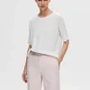 Strik>SELECTED STRIKKET T-SHIRT White