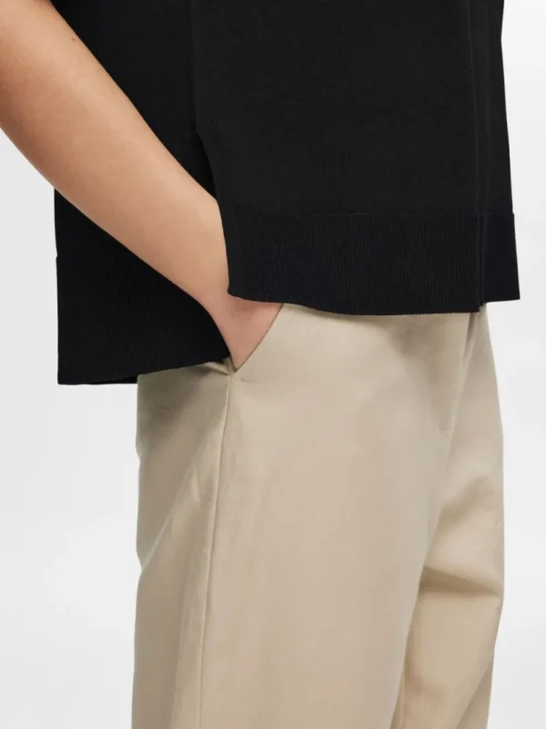 Strik>SELECTED STRIKKET T-SHIRT Black