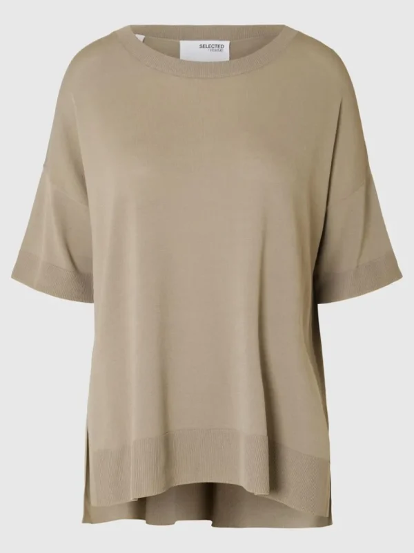Toppe Og Bluser | Strik>SELECTED STRIKKET T-SHIRT Brown