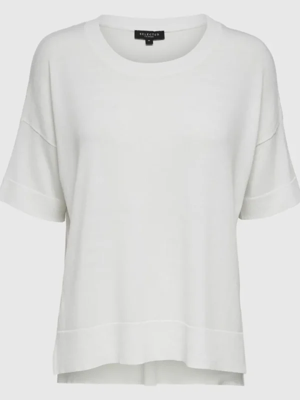 Strik>SELECTED STRIKKET T-SHIRT White