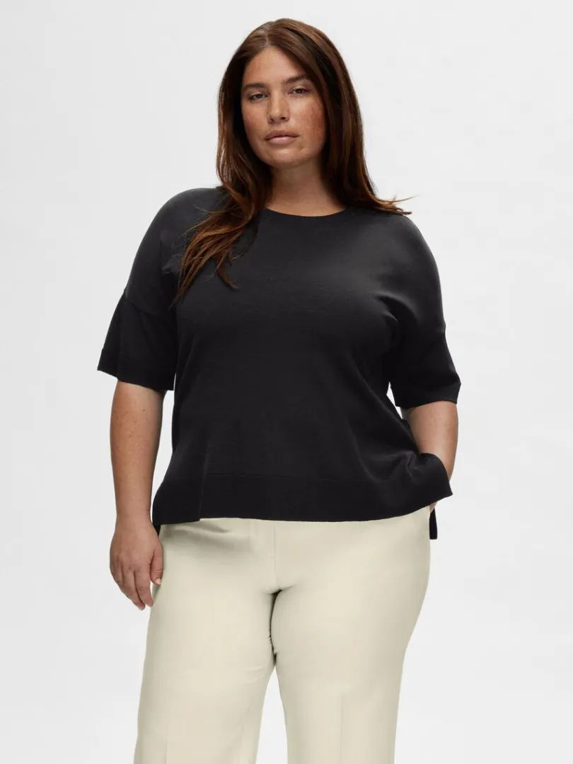 strikket_tshirt_7.webp Strik>SELECTED STRIKKET T-SHIRT Black