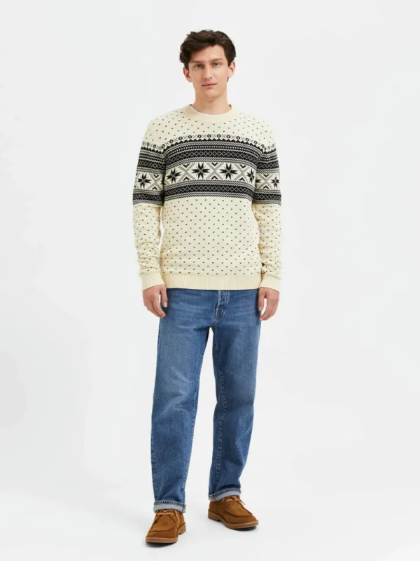 Strik>SELECTED STRIKKET VINTER STRIKTRØJE Beige