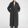 Overtøj>SELECTED STRUKTURERET LANG FRAKKE Grey