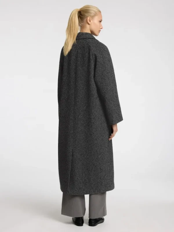 Overtøj>SELECTED STRUKTURERET LANG FRAKKE Grey