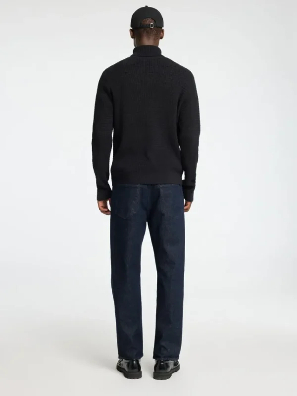Strik>SELECTED STRUKTURERET RULLEKRAVE Black