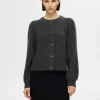Strik>SELECTED STRUKTURERET STRIKKET CARDIGAN Grey