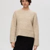 Strik>SELECTED STRUKTURERET STRIKTRØJE Beige