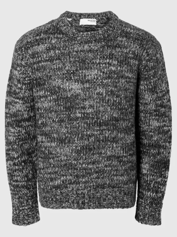 Strik>SELECTED STRUKTURERET STRIKTRØJE Grey