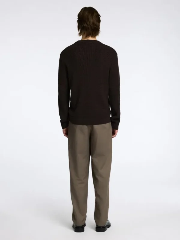 Strik>SELECTED STRUKTURERET SWEATER MED RUND HALS Brown