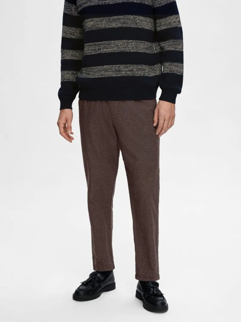 tapered_snre_bukser_0.webp Bukser>SELECTED TAPERED SNØRE BUKSER Brown