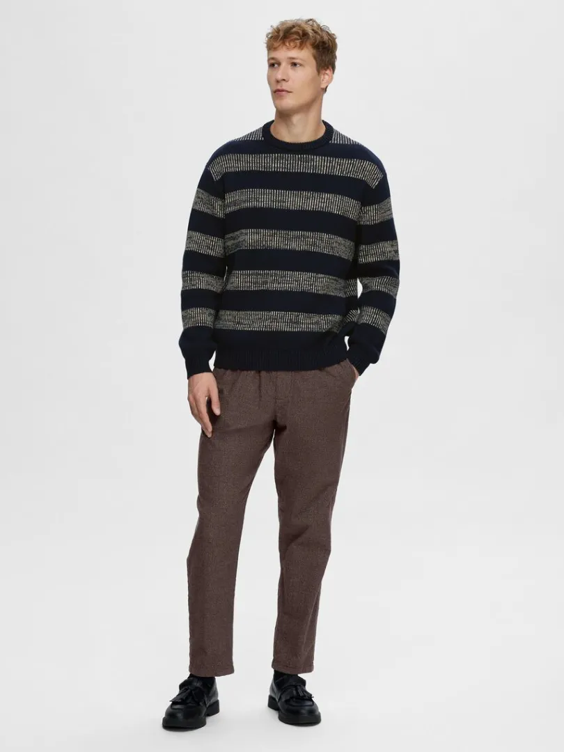 tapered_snre_bukser_2.webp Bukser>SELECTED TAPERED SNØRE BUKSER Brown