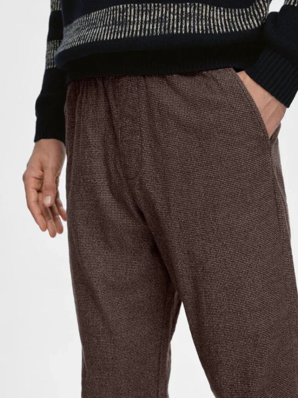 Bukser>SELECTED TAPERED SNØRE BUKSER Brown