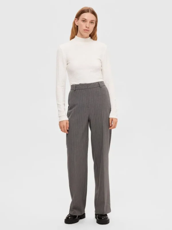 Toppe Og Bluser | Strik>SELECTED TEKSTURERET HØJ HALS STRIKKET TOP White