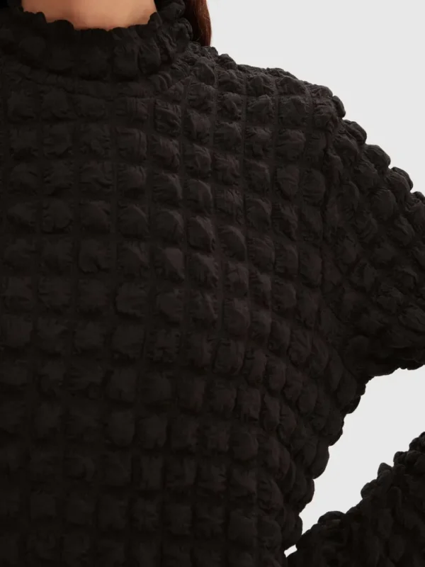 Kjoler>SELECTED TEKSTURERET MIDIKJOLE Black