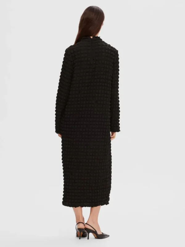 Kjoler>SELECTED TEKSTURERET MIDIKJOLE Black