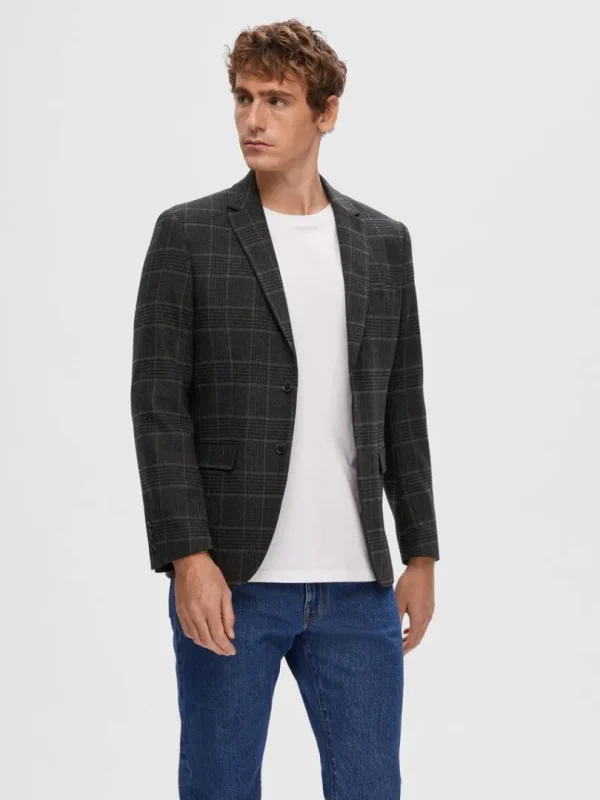 Jakkesæt & Blazers>SELECTED TERNET ENKELTRADET BLAZER Grey