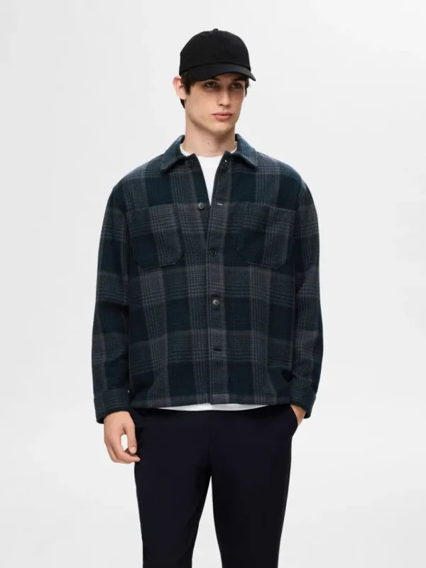 Overtøj | Skjorter>SELECTED TERNET OVERSHIRT Blue