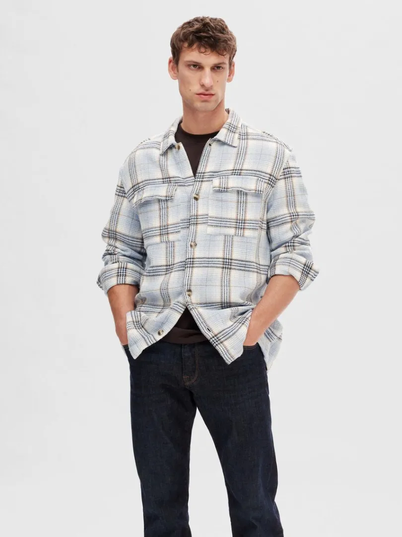 ternet_overshirt_0-5.webp Overtøj | Skjorter>SELECTED TERNET OVERSHIRT Blue