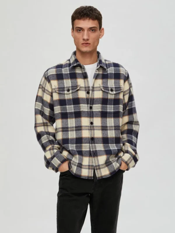 Overtøj | Skjorter>SELECTED TERNET OVERSHIRT Blue