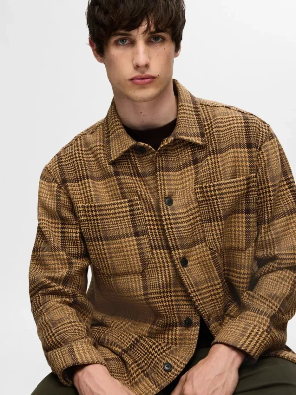 Overtøj | Skjorter>SELECTED TERNET OVERSHIRT Brown