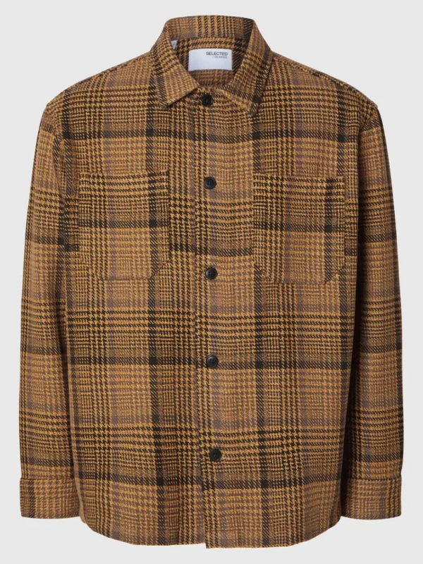 Overtøj | Skjorter>SELECTED TERNET OVERSHIRT Brown