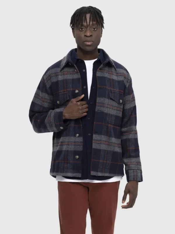 Overtøj | Skjorter>SELECTED TERNET SHACKET Blue