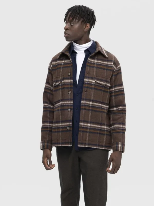 Overtøj | Skjorter>SELECTED TERNET SHACKET Brown
