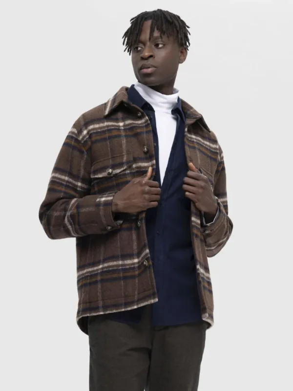 Overtøj | Skjorter>SELECTED TERNET SHACKET Brown