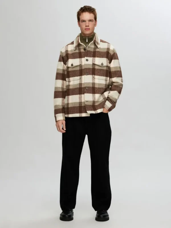 Overtøj | Skjorter>SELECTED TERNET SHACKET Brown