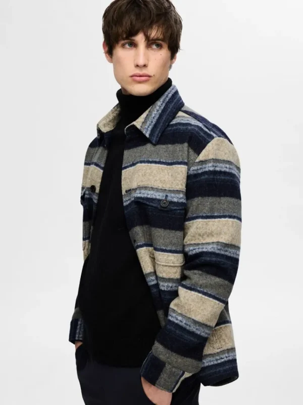 Overtøj | Skjorter>SELECTED TERNET SHACKET Blue