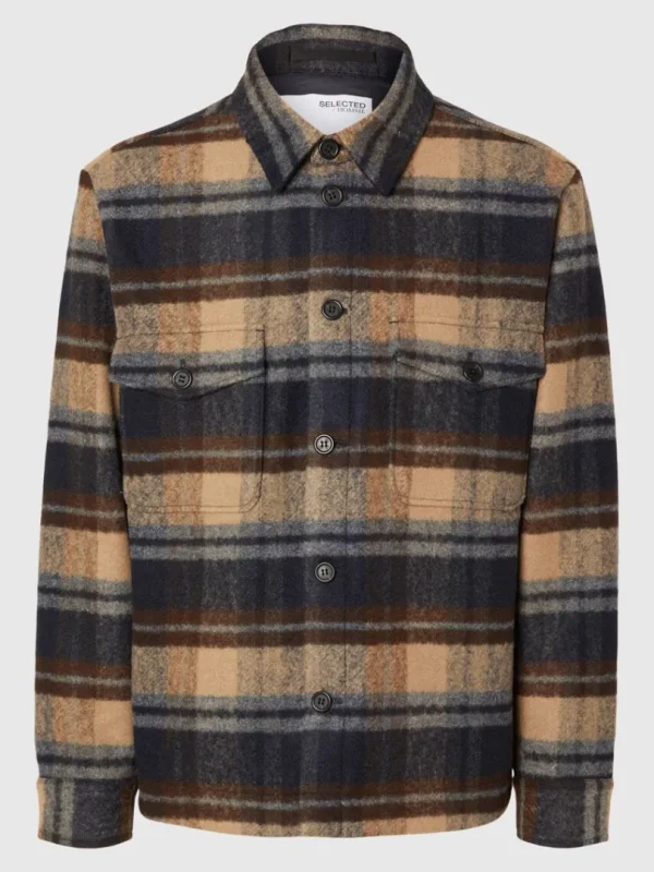 Overtøj | Skjorter>SELECTED TERNET SHACKET Blue