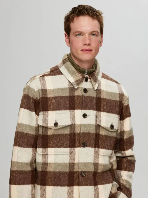 Overtøj | Skjorter>SELECTED TERNET SHACKET Brown