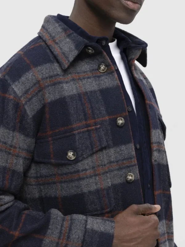 Overtøj | Skjorter>SELECTED TERNET SHACKET Blue