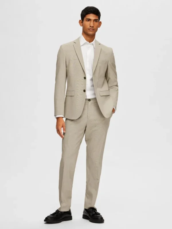 Jakkesæt & Blazers>SELECTED TERNET SLIM FIT BLAZER Beige