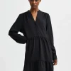 Kjoler>SELECTED TIERED KORT KJOLE Black